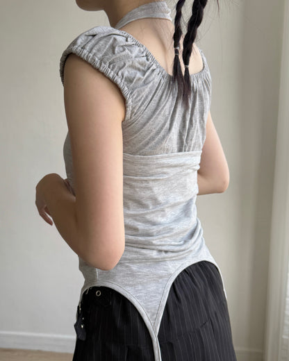 VT294 Turtleneck Halter Top - White | Gray | Black