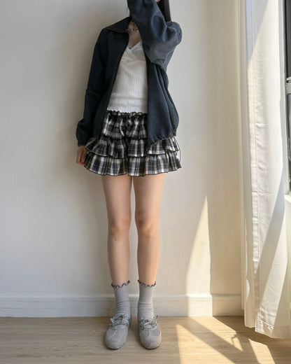 VT261 Lace Ribbed Vest - Ivory | Dark Gray | Khaki