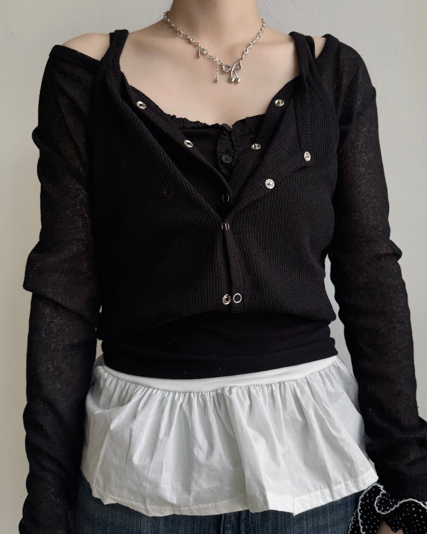 VT302 Two Fold Cardigan - Beige | Blue | Black