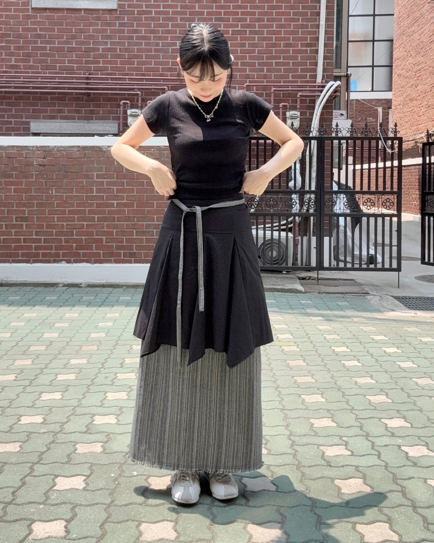 現貨 SK193 Long Denim Skirt - Blue | Black