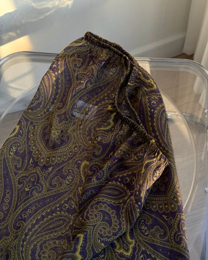 SK211 Paisley Chiffon Skirt - Khaki