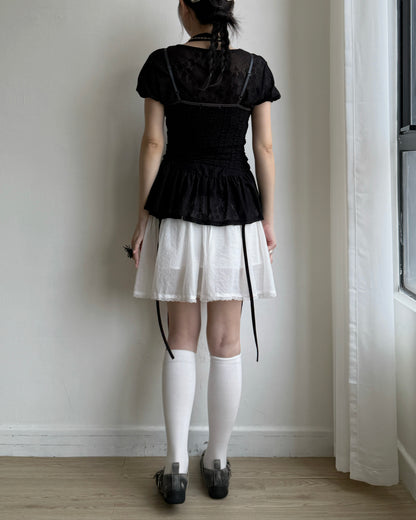 TP595 Star Sheer Blouse - White | Black