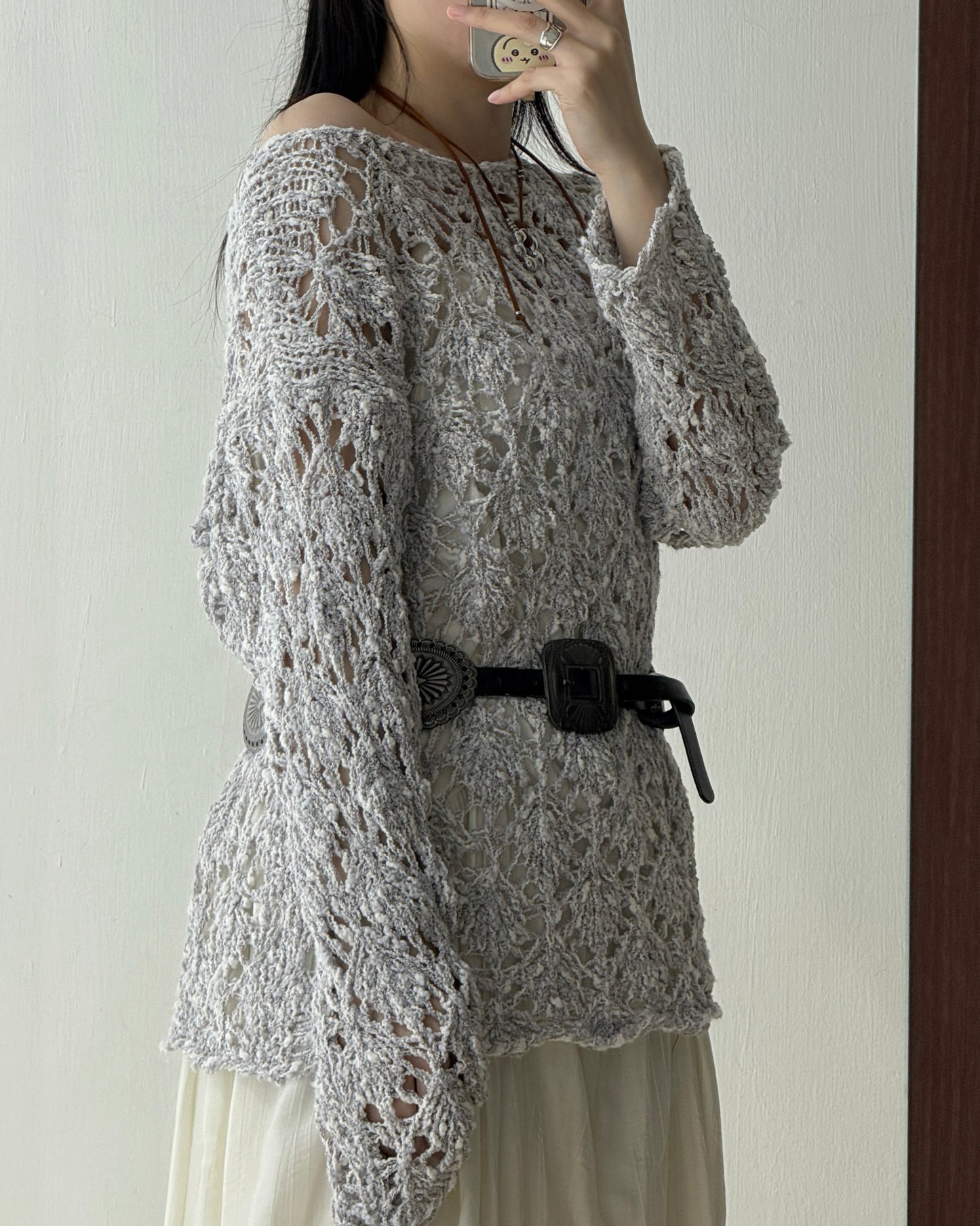 TP572 Mesh Knit - Ivory | Gray