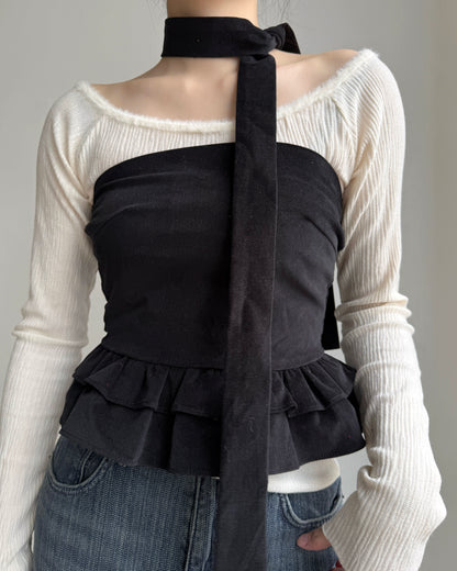 TP563 Trimmed Top - White | Black