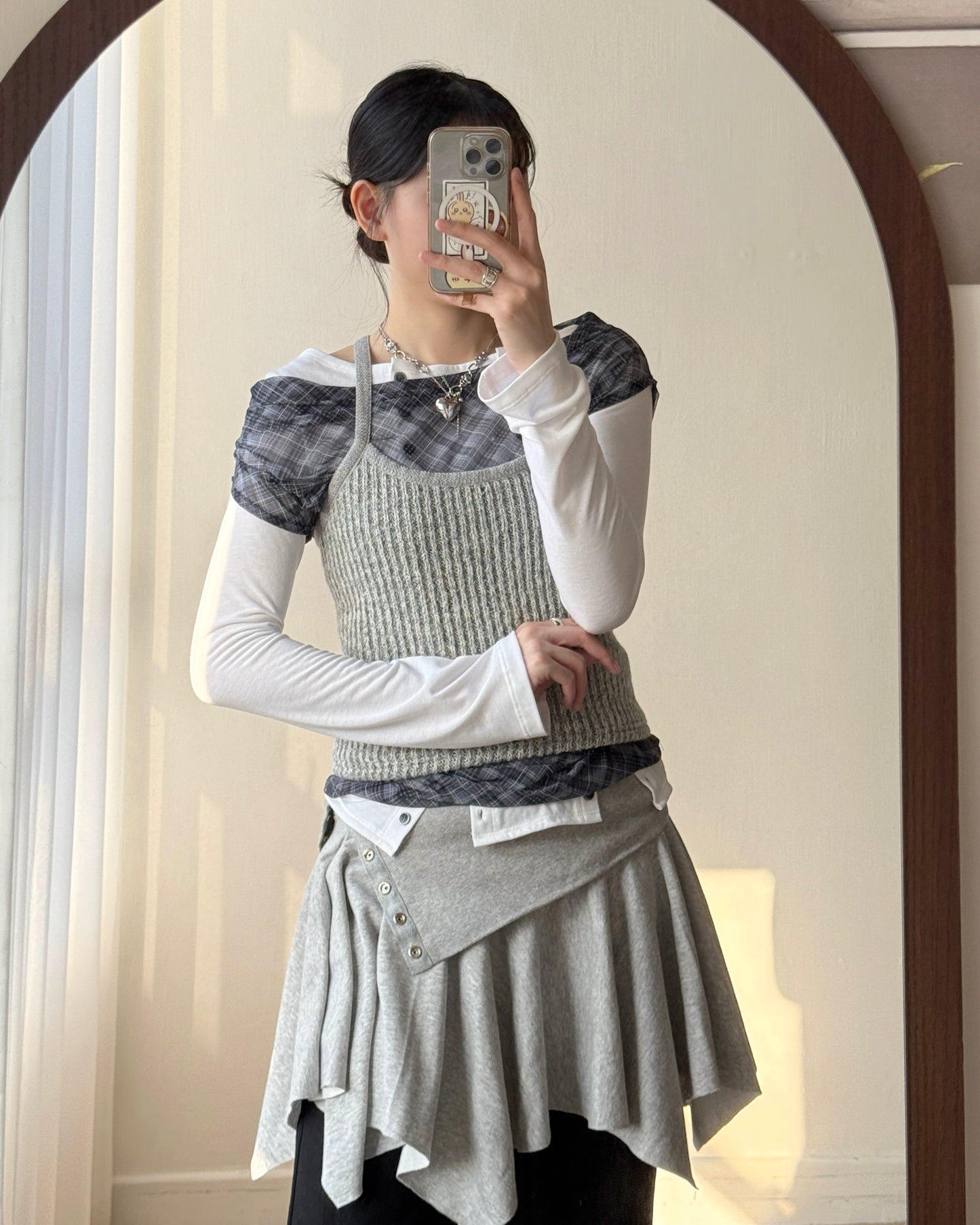 TP569 Folding 2way Skirt / Top - Gray | Black