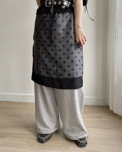 SK219 DotDot Skirt - Skyblue | Charcoal