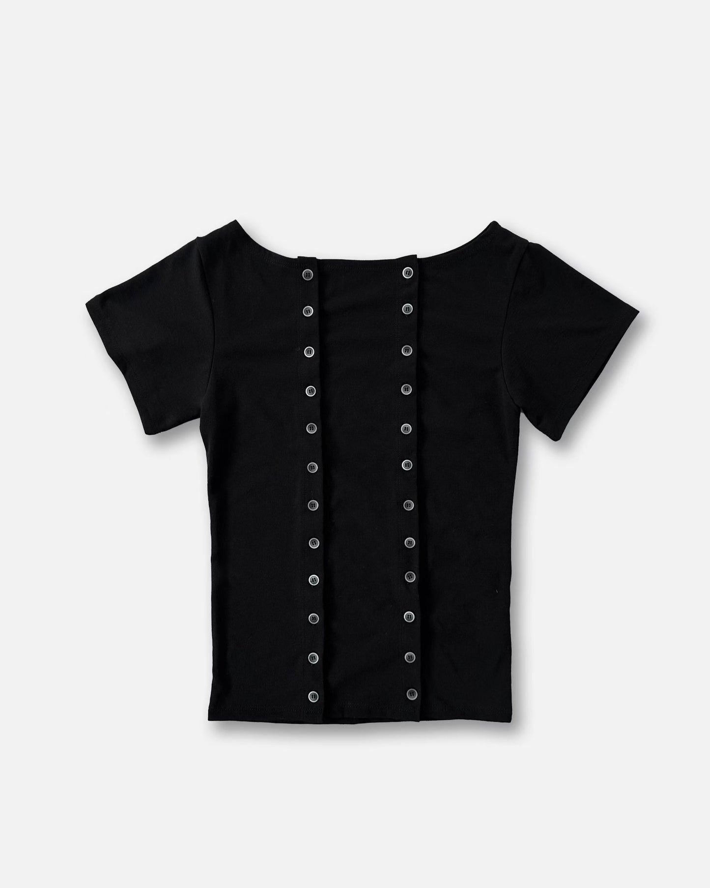 TP588 Button Tee - White | Black