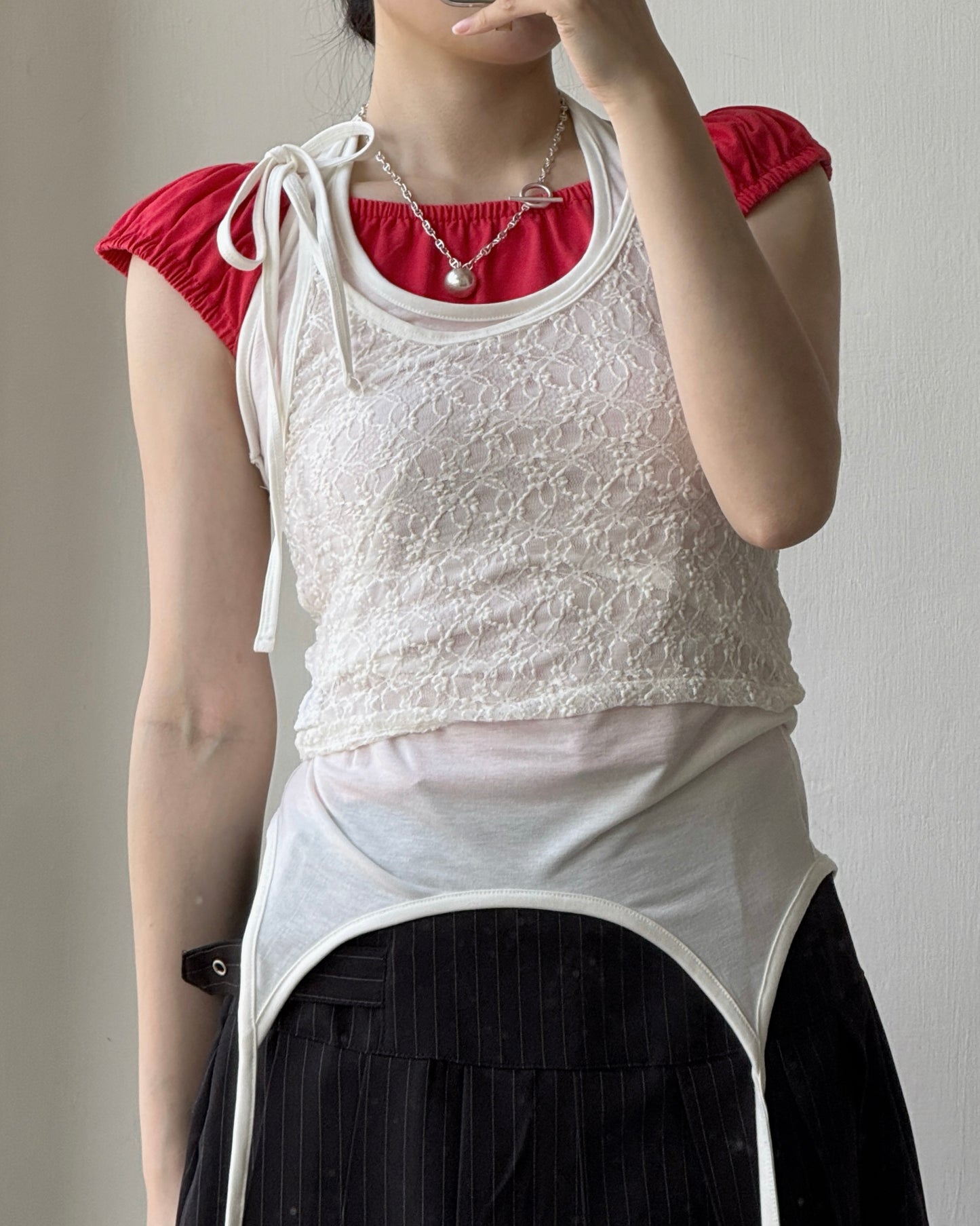 VT295 Lace Camisole - White | Black