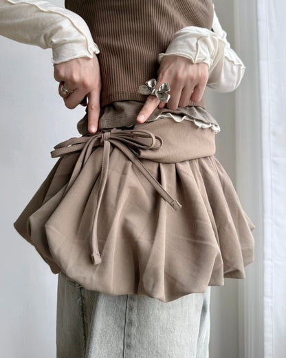 VT263 Balloon Bustier - Beige | Black