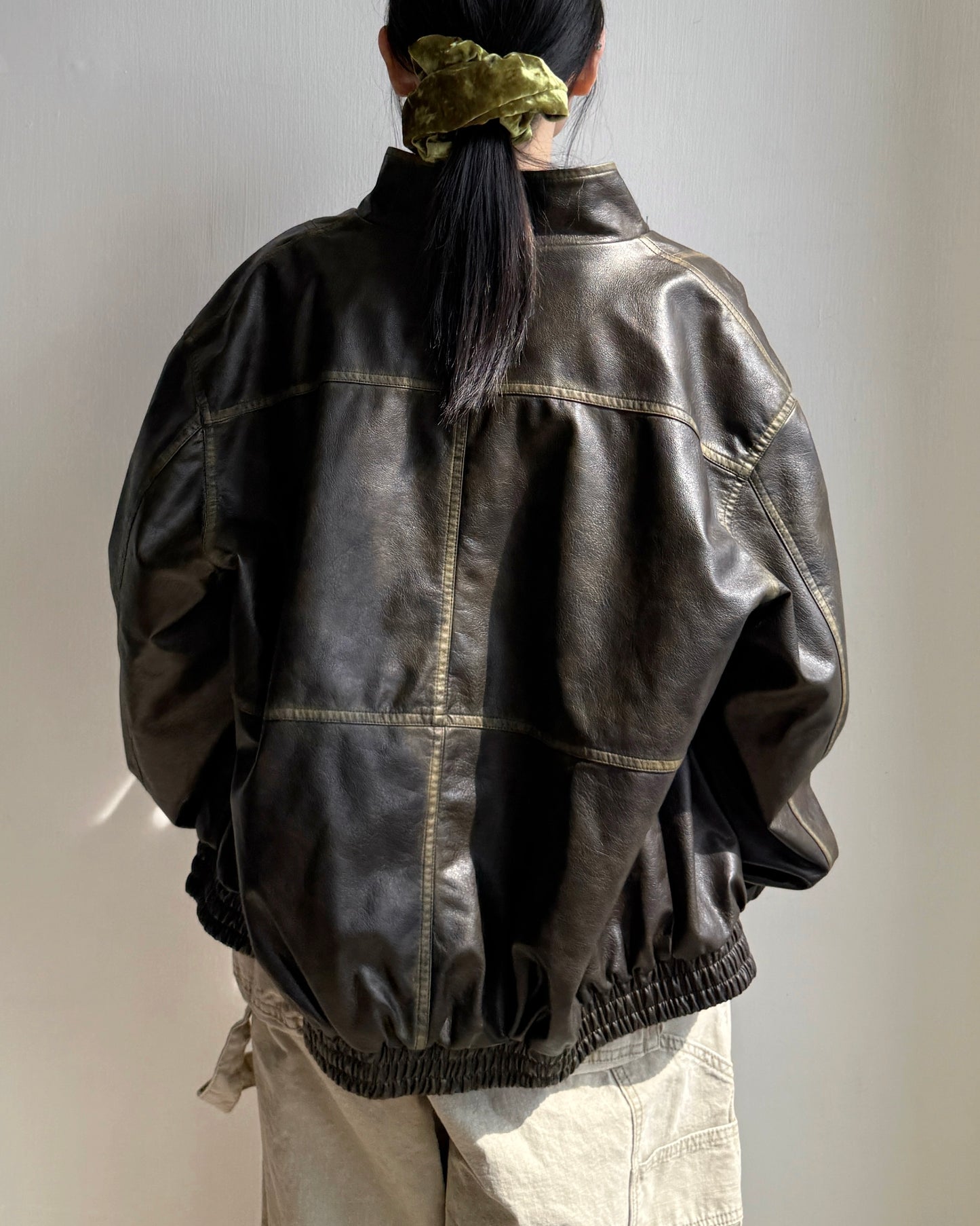 🐏早鳥限定優惠 JK042 Peer Leather Jacket - Dark Brown | Black