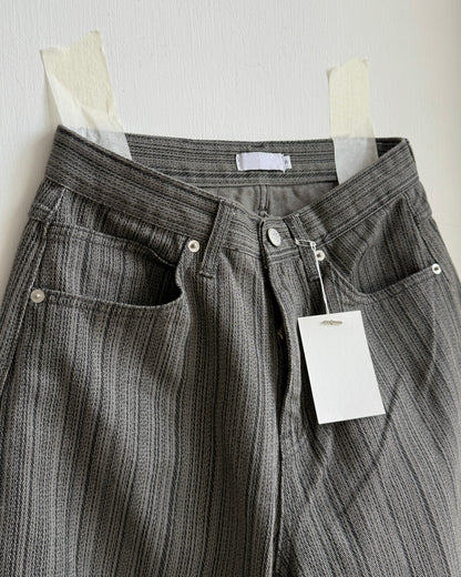 PT083 Striped Cotton Pants - Ivory | Navy
