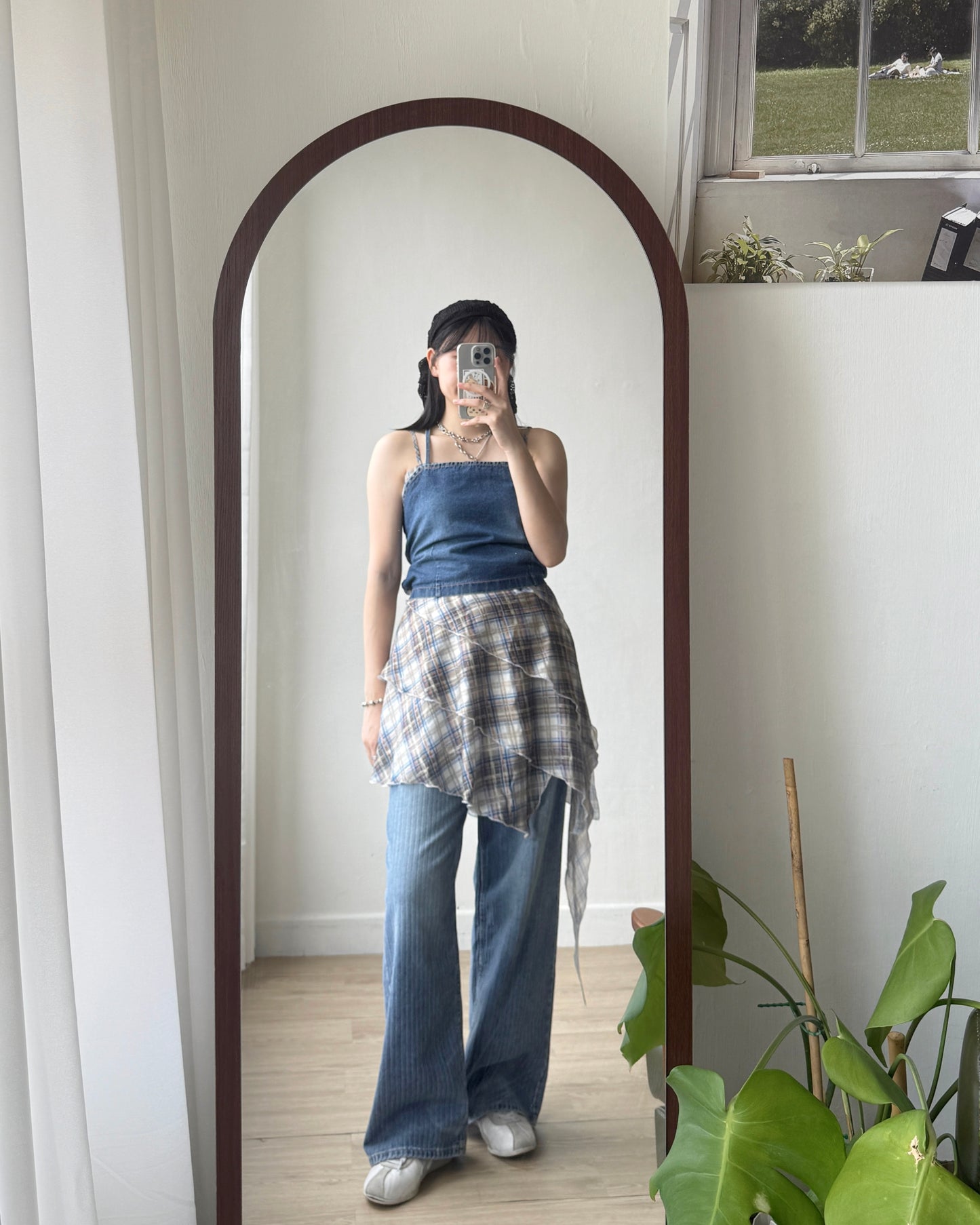 VT253 Denim Strap Camisole - Light Blue | Navy