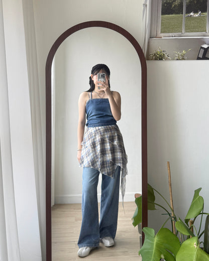 VT253 Denim Strap Camisole - Light Blue | Navy