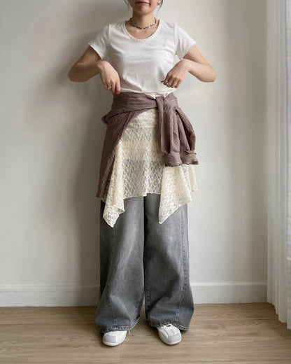 JN058 Irregular Jeans - Blue | charcoal