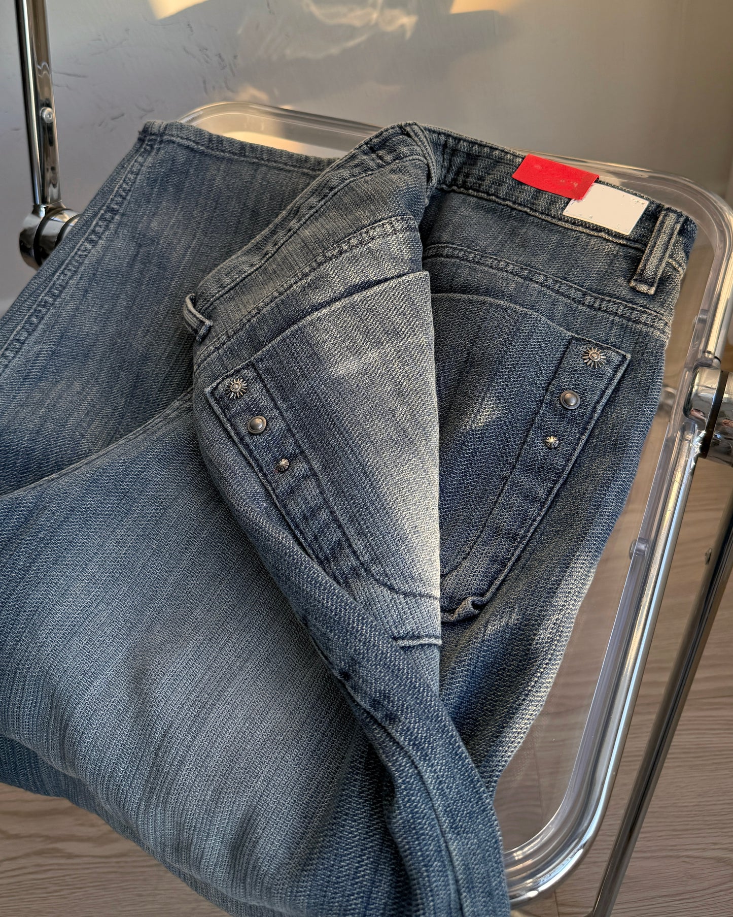 JN063 [ OOTJ ] Vintage Mid-Wash Wide Jeans