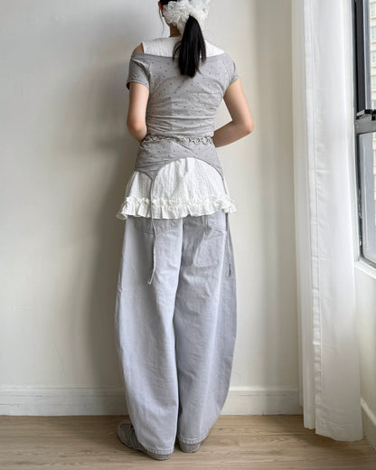 TP543 Star Shirring Top - White | Gray | Black