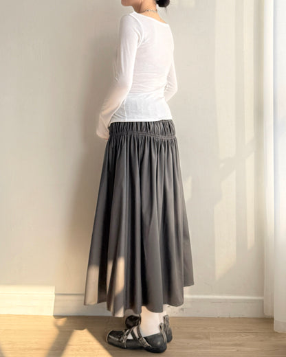 SK212 Maren Skirt - Beige | Charcoal