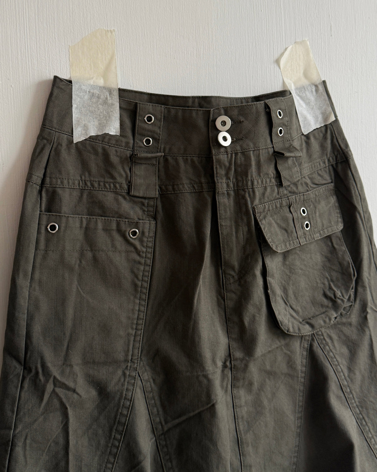SK231 Cargo Pocket Skirt - Khaki | Black