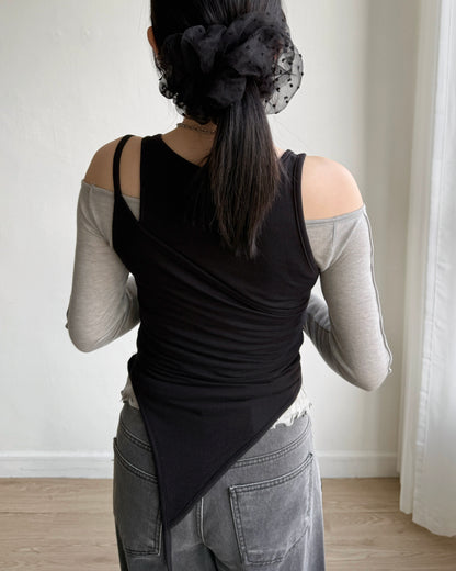 VT260 Layered Vest Set - White | Black | Pink