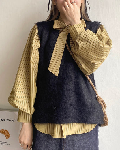 現貨 VT230 JP Shaggy Vest - Ivory | Gray | Black