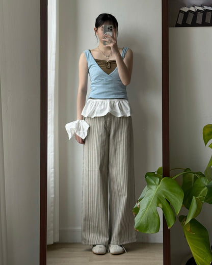 VT304 V-Neck Wrap Vest - Skyblue | Ivory | Black