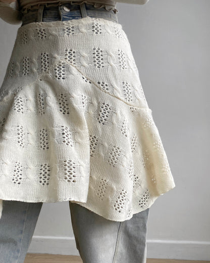 現貨 SK179 Twist Pattern 2Way Skirt - Ivory | Gray