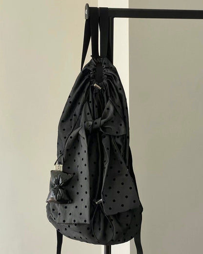 BG032 Polka Dot Backpack - Navy | Drak Gray