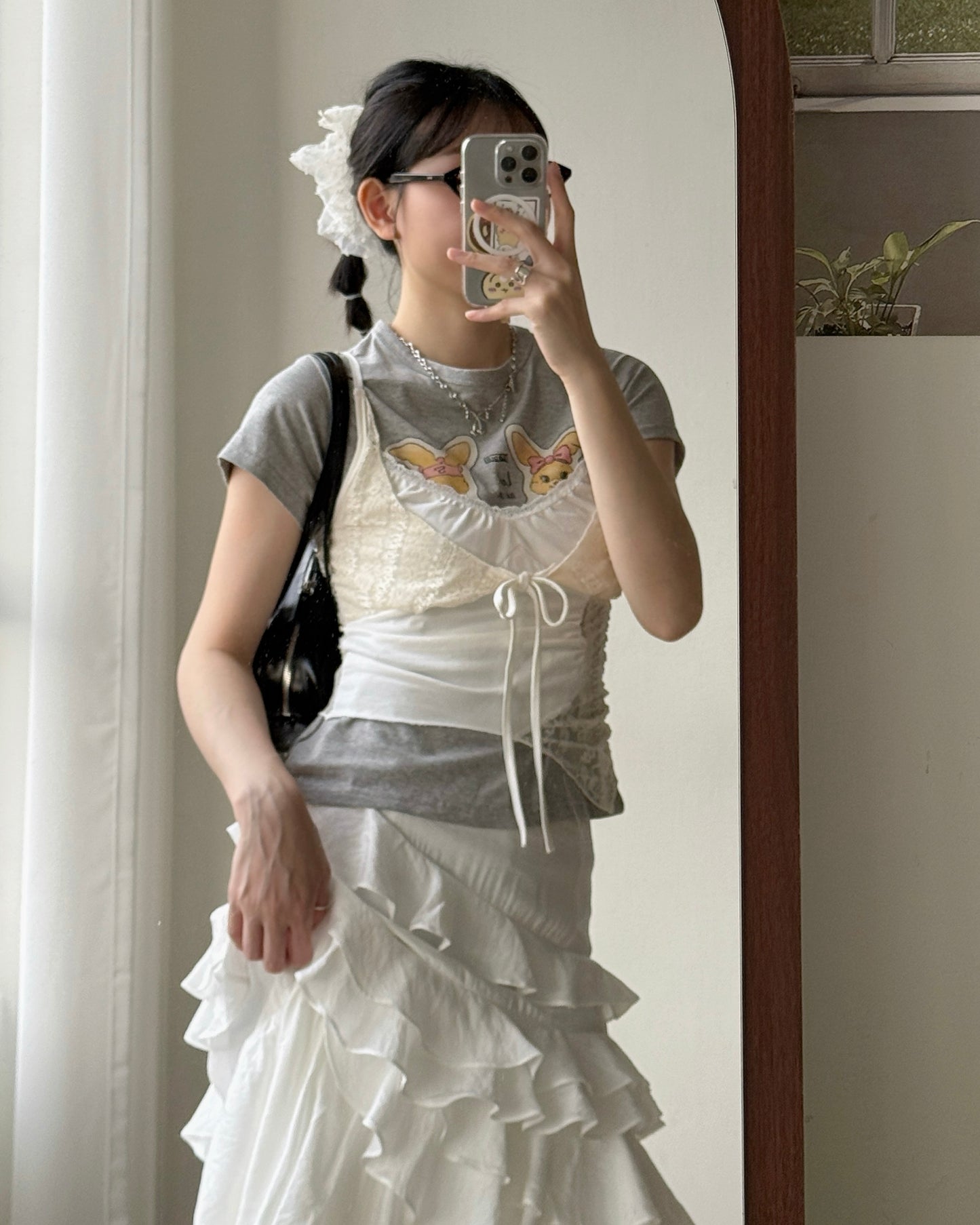 TP582 Rabbit TEE - White | Gray