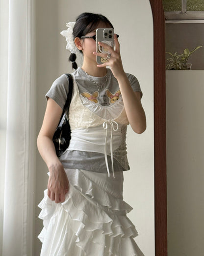 TP582 Rabbit TEE - White | Gray