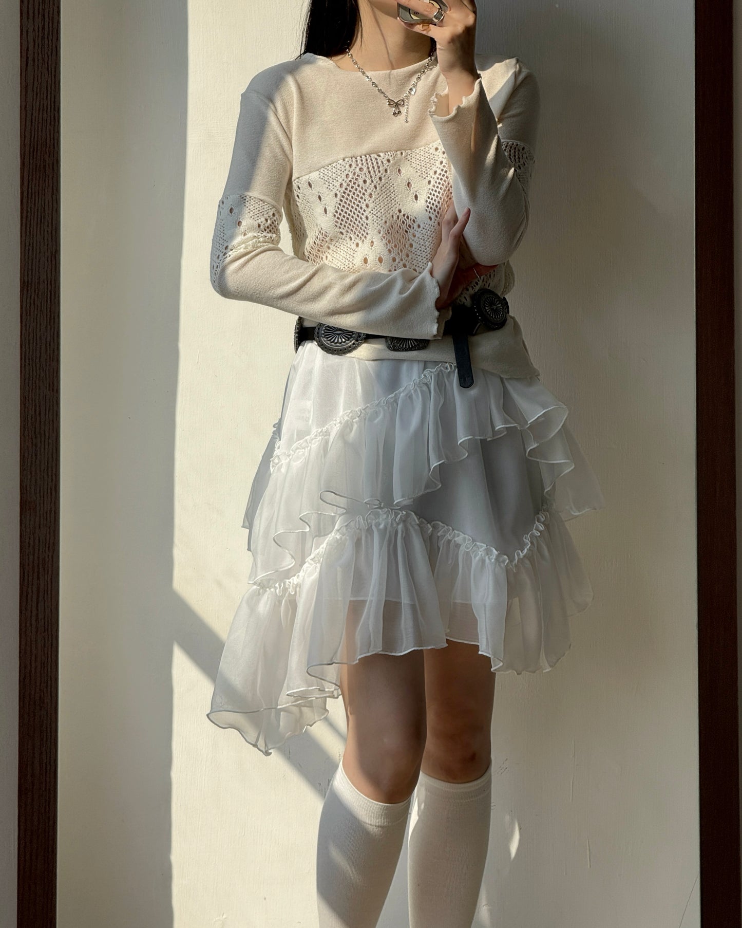 TP570 Patchwork Knit - Ivory | Black