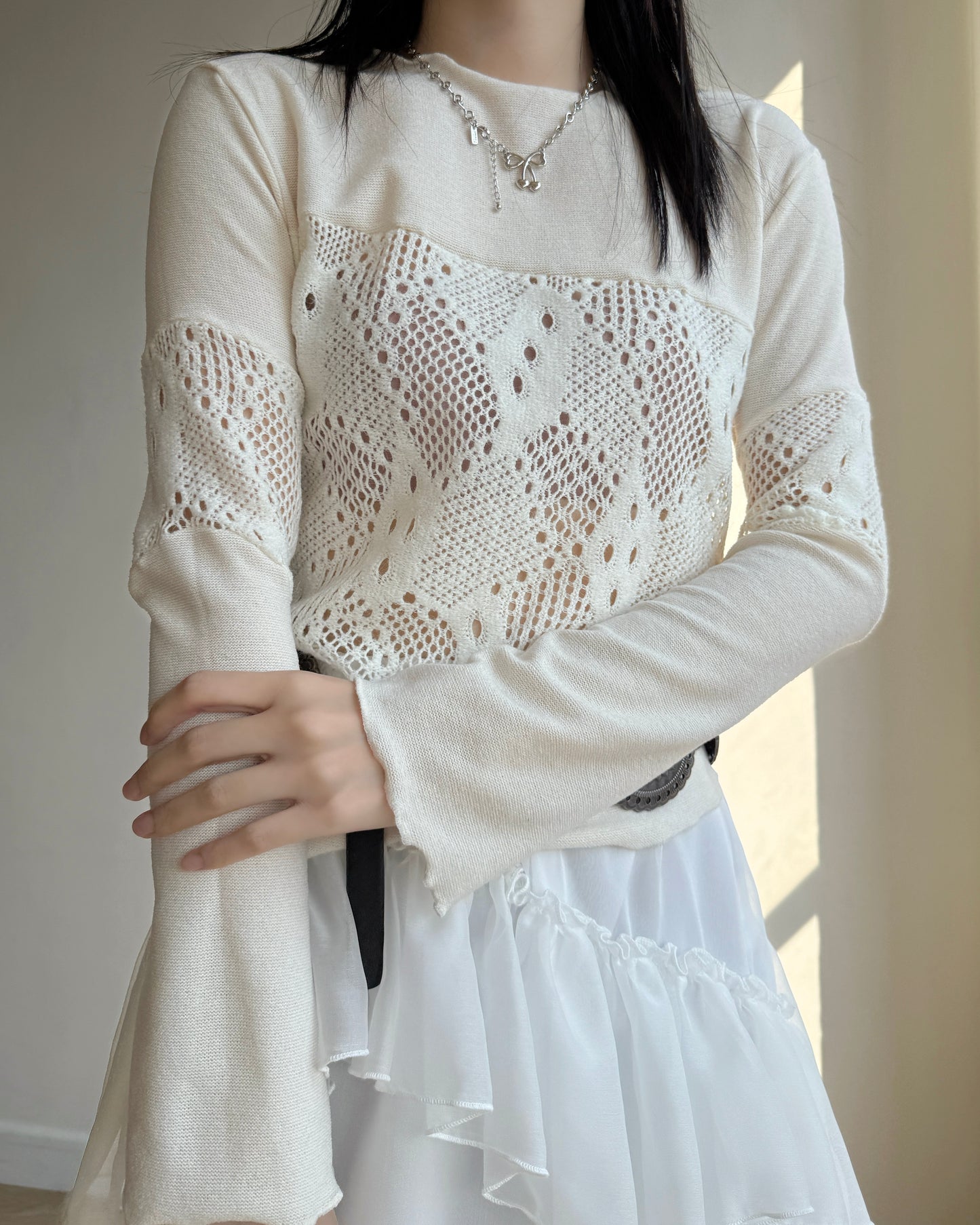 TP570 Patchwork Knit - Ivory | Black