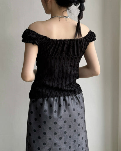 TP580 Milky Blouse - Ivory | Black