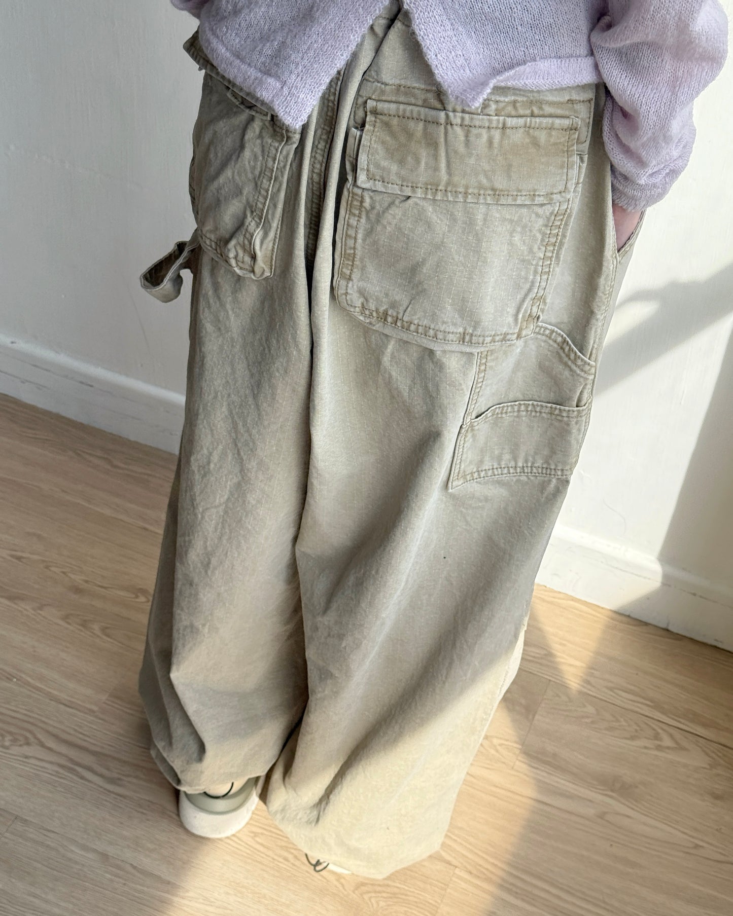 PT076 Ribbed Pants - Beige | Black