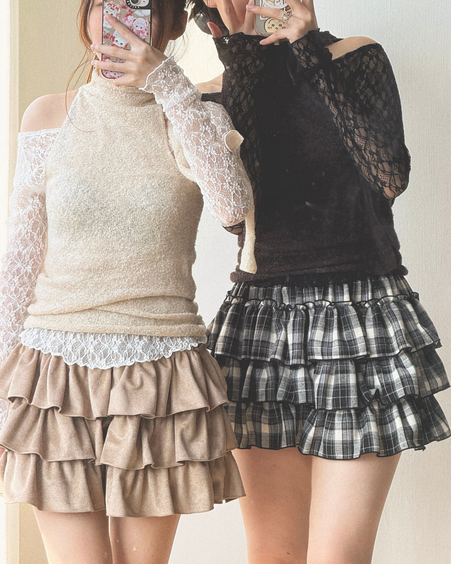 TP554 off-shoulder Lace Top - White | Black