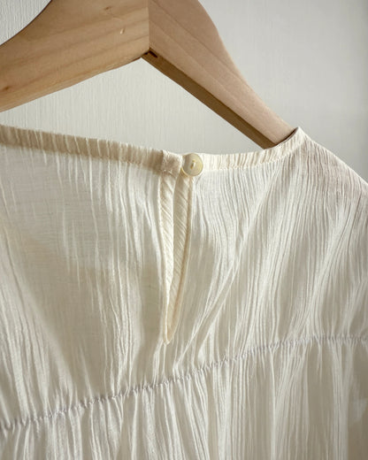 TP525 Frill Blouse - Ivory | Black