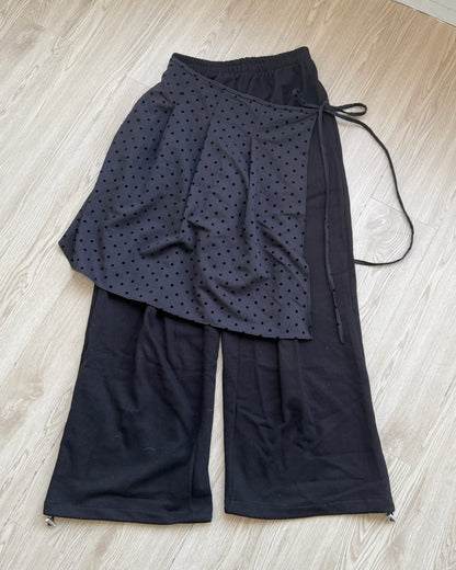 PT074 Polka Dot Warp Pants - Gray | Black
