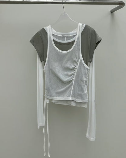 TP578 Edi Short TEE - White | Yellow | Pink | Gray | Blue | Khaki