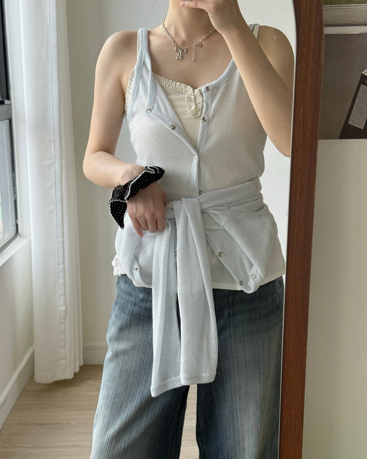 VT302 Two Fold Cardigan - Beige | Blue | Black