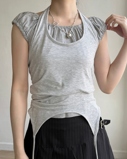 VT294 Turtleneck Halter Top - White | Gray | Black
