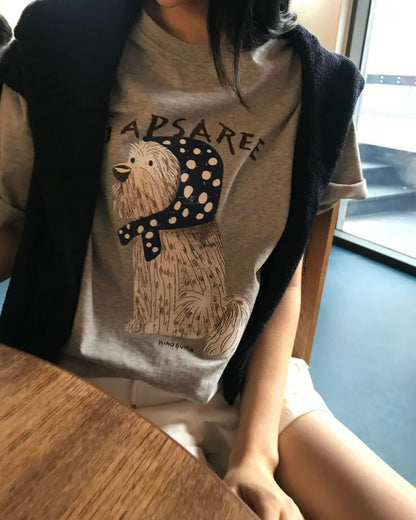 TP583 DogDog Print TEE - White | Gray