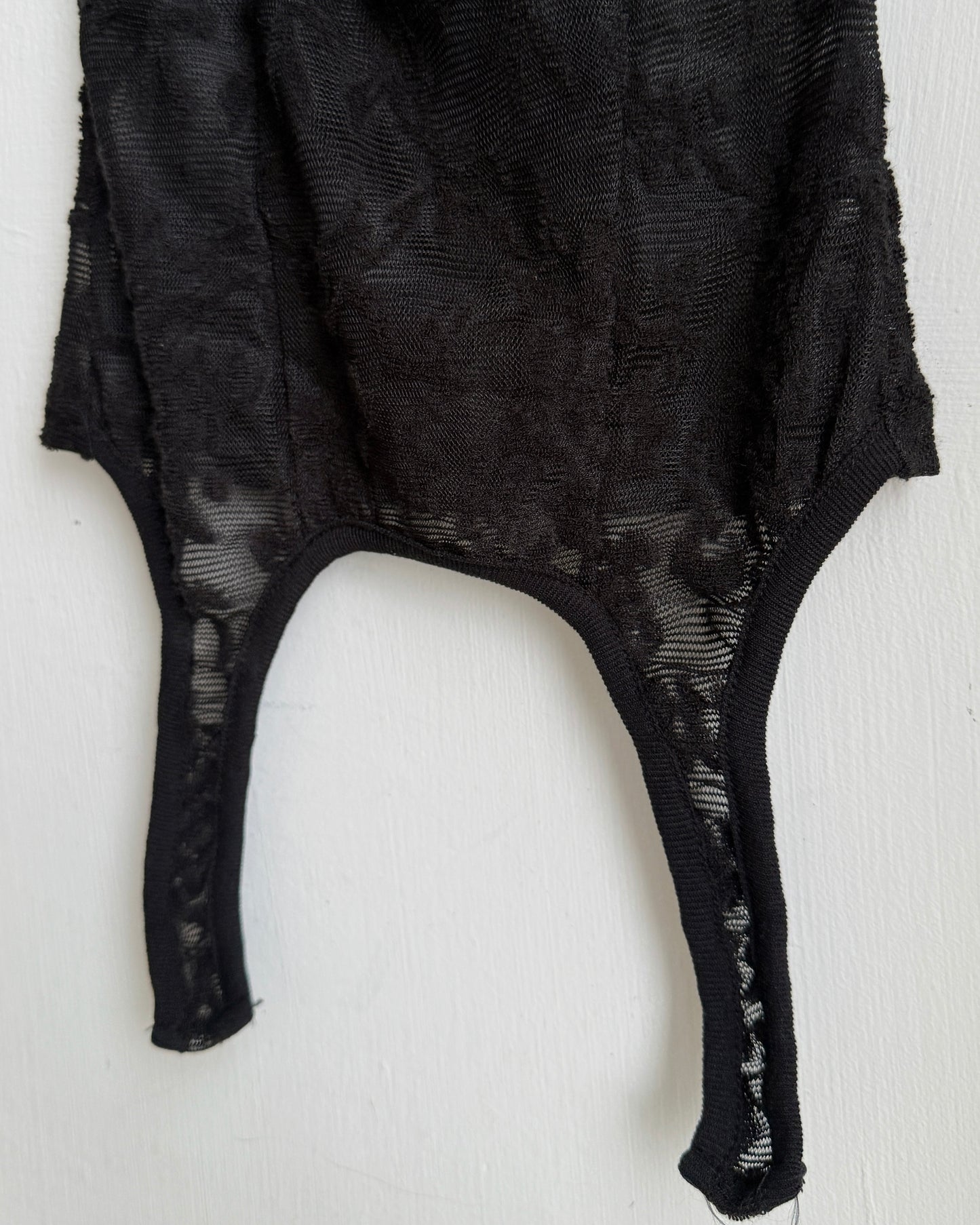 VT316 Lace Crop Top - Black | Charcoal | Ivory