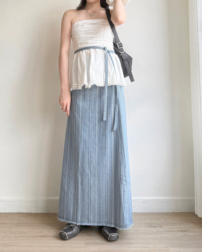現貨 SK193 Long Denim Skirt - Blue | Black