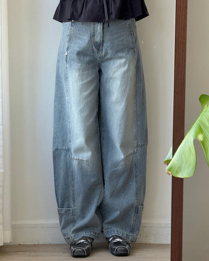 JN066 Button Wide Pants