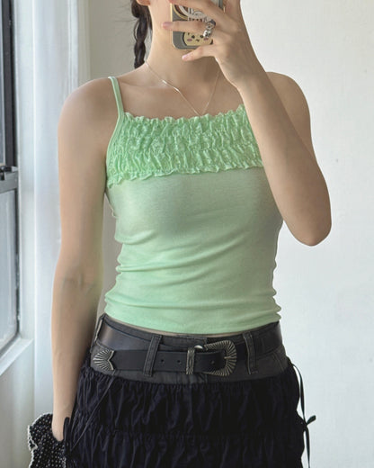 VT321 Lace Vest - Green | Brown | White