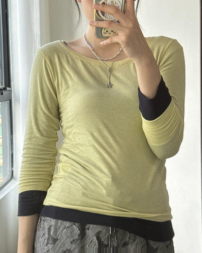 TP613 3/4 Sleeve Slim Top - Yellow | Gray | White | Navy