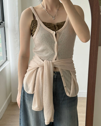 VT302 Two Fold Cardigan - Beige | Blue | Black
