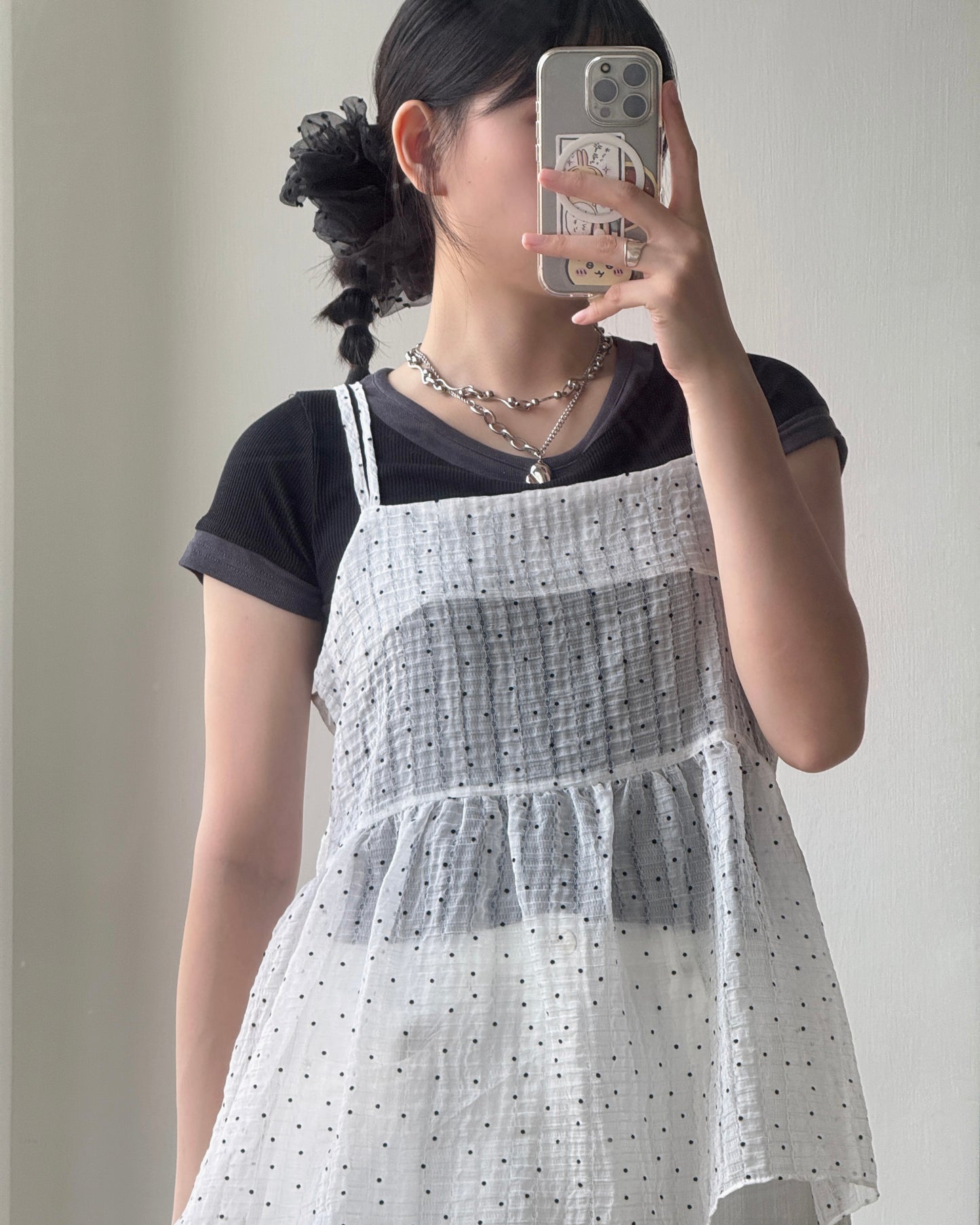 VT257 DotDot Vest - White | Charcoal