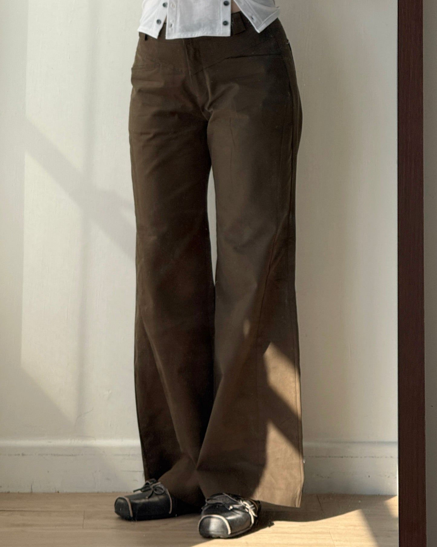 PT078 Flared Pants - Khaki | Black
