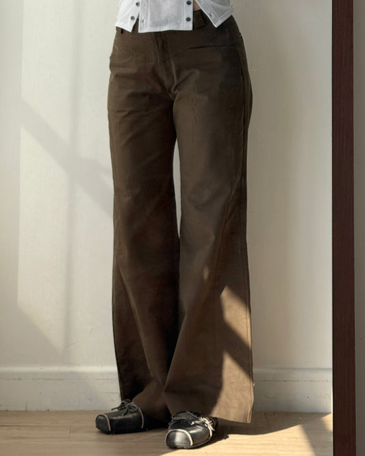 PT078 Flared Pants - Khaki | Black