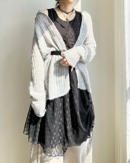 DS285 Lace-trimmed Shirred Patch OPS - Ivory | Black